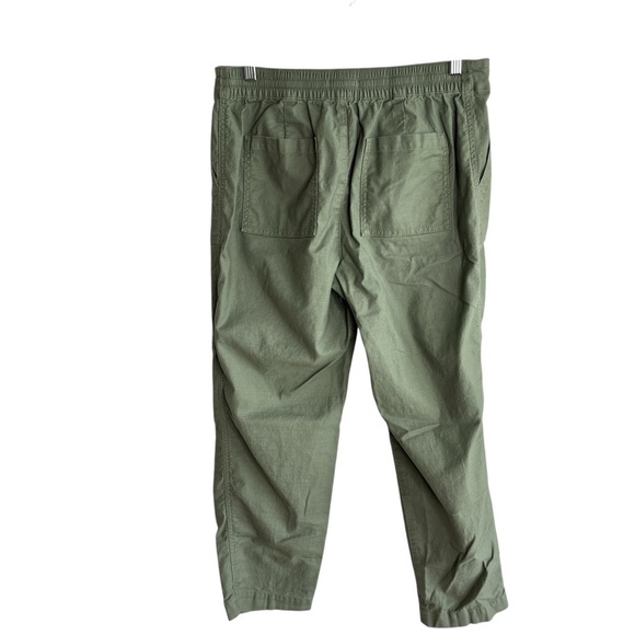 Loft Womens Size 6 Cotton Spandex Seaside Cropped Pant Sage Green Drawstring - Picture 5 of 14